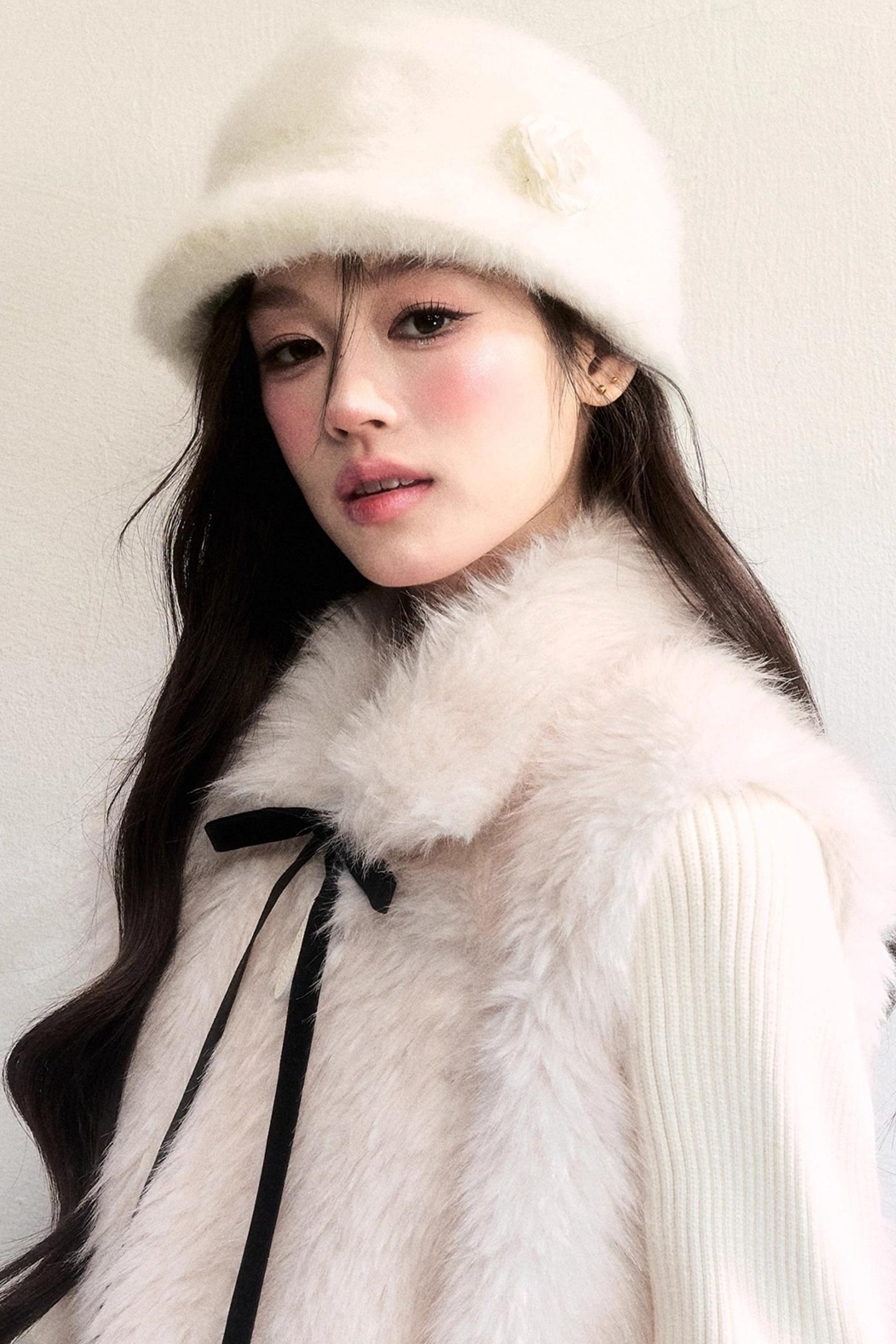 Winter Floral Beret Hat