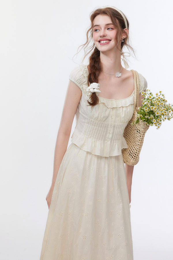 Ruffled Waist Skirt Set-Up