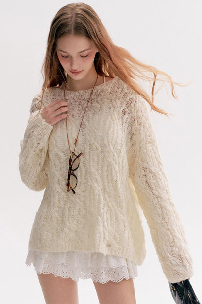 Wool Texture Lazy Loose Sweater