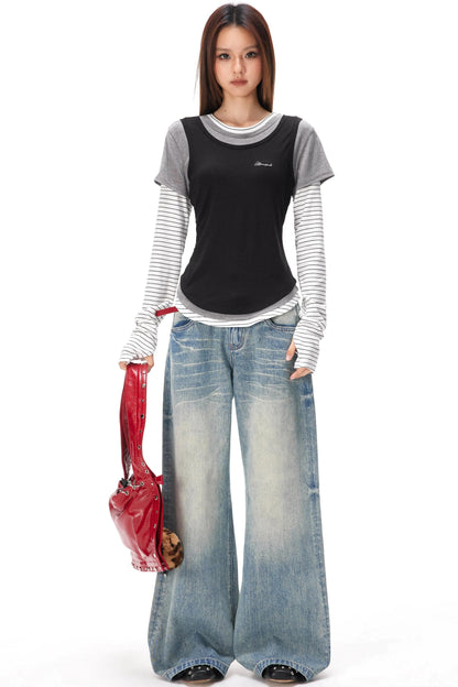 Striped Patchwork Color-Block Sweater