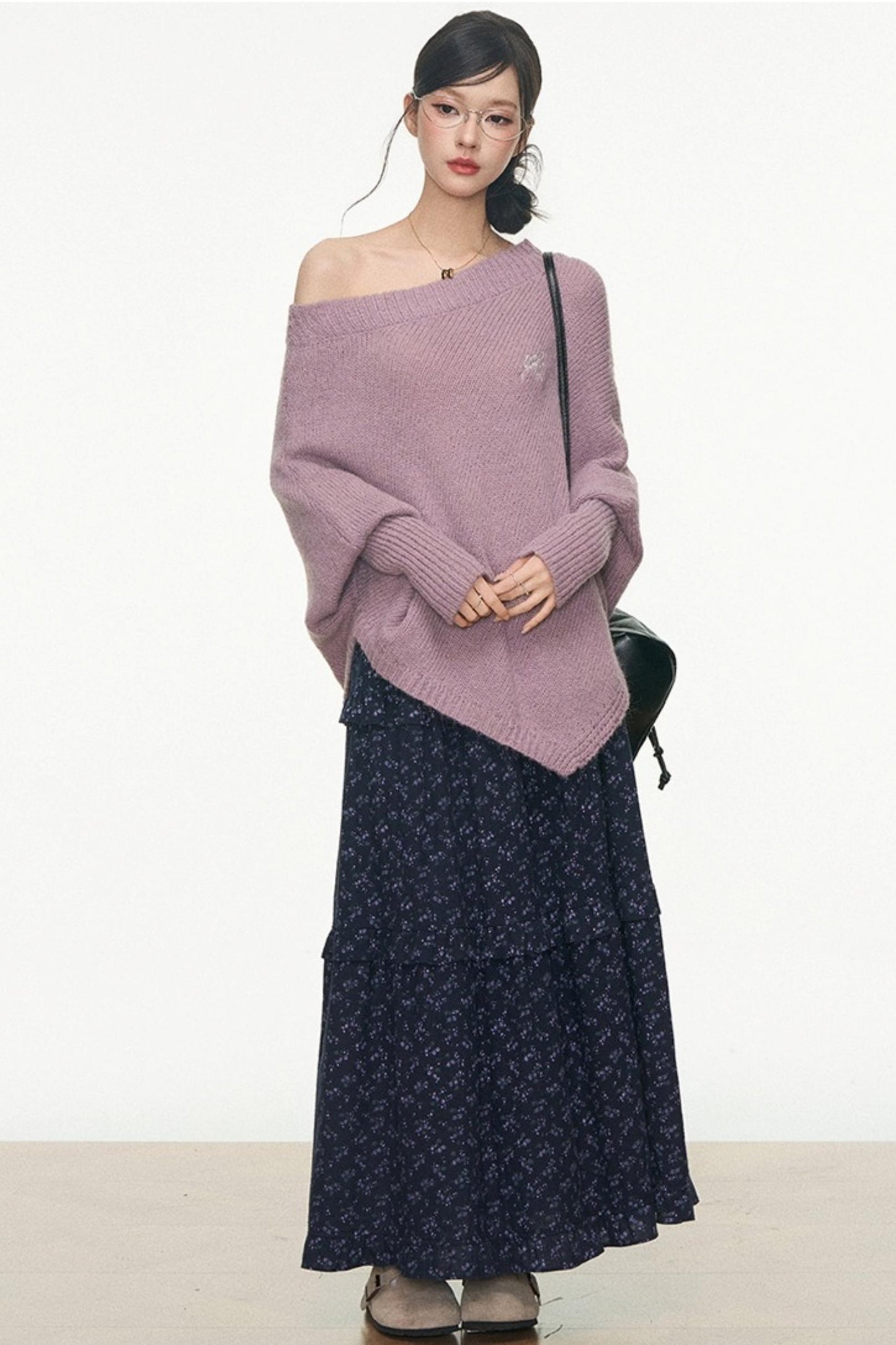 Westayone Floral Sweater Skirt Set-Up