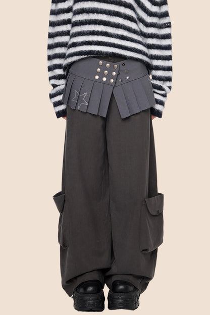 Fall Retro Wide-Leg Pants