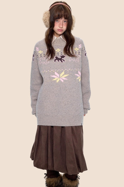 Vintage Fair Isle Loose Knit Sweater