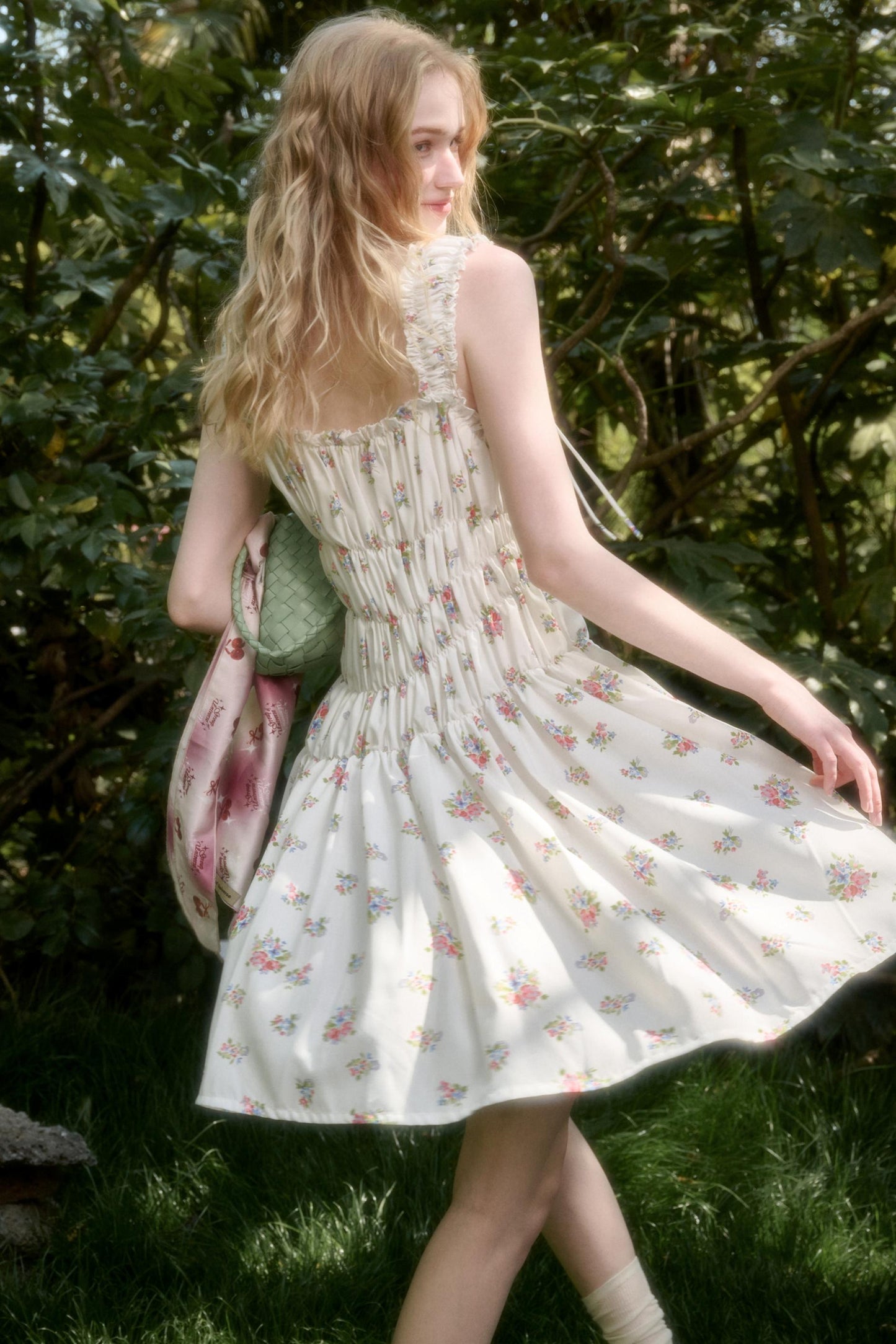 Vintage Floral Halter Dress