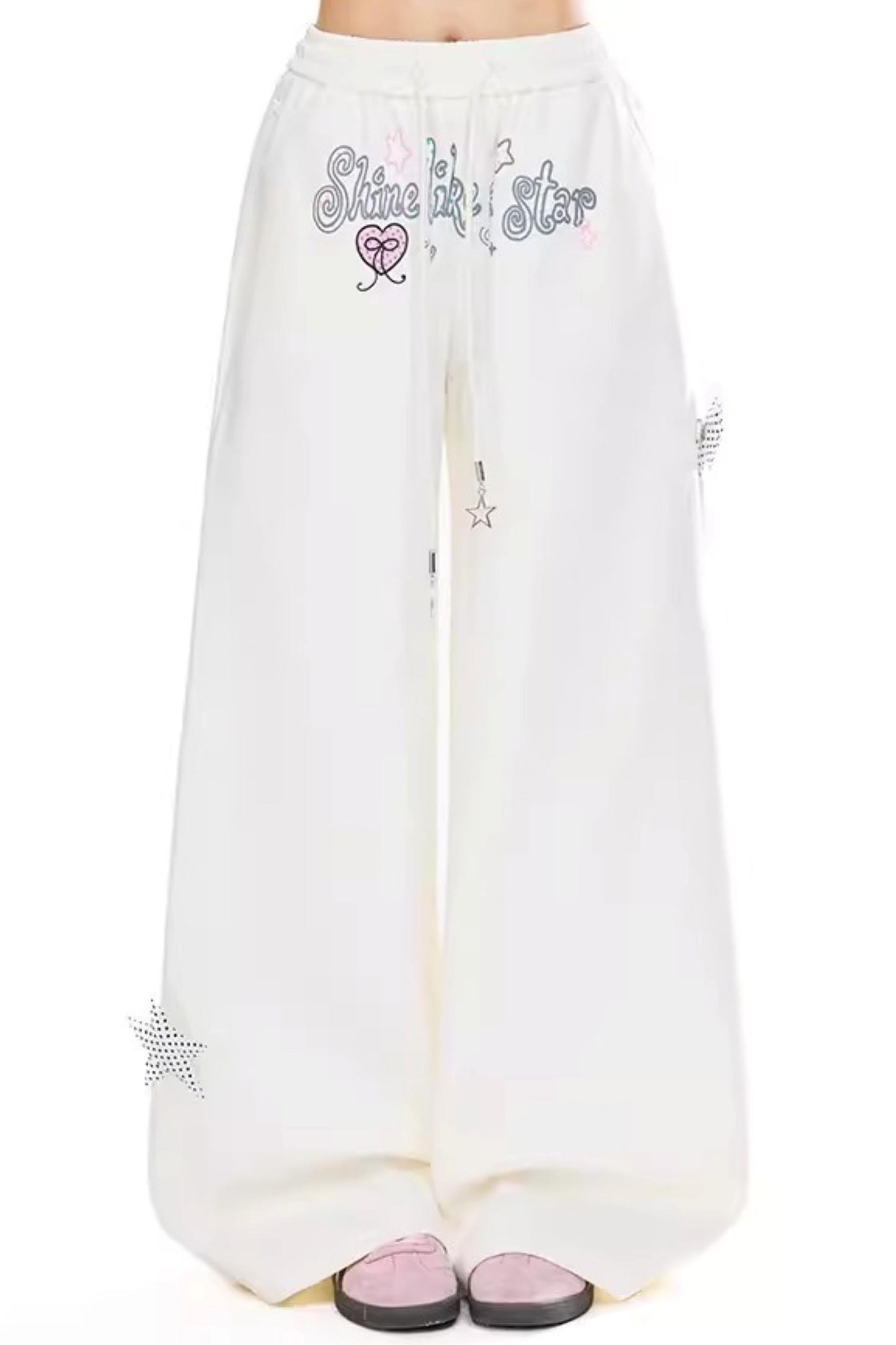 Star-Decorated Drapey Pants