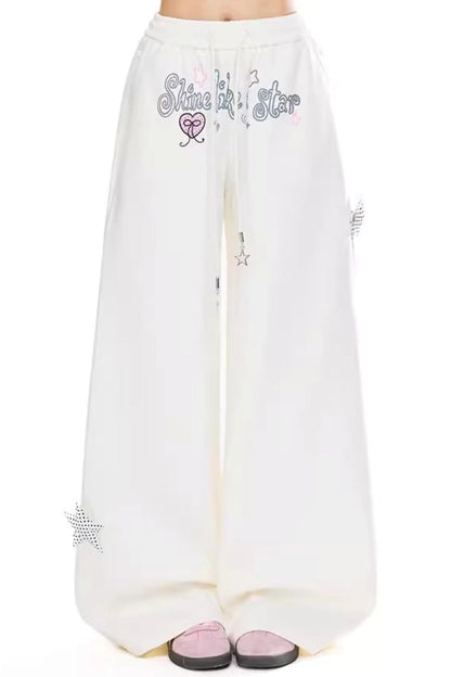 Star-Decorated Drapey Pants