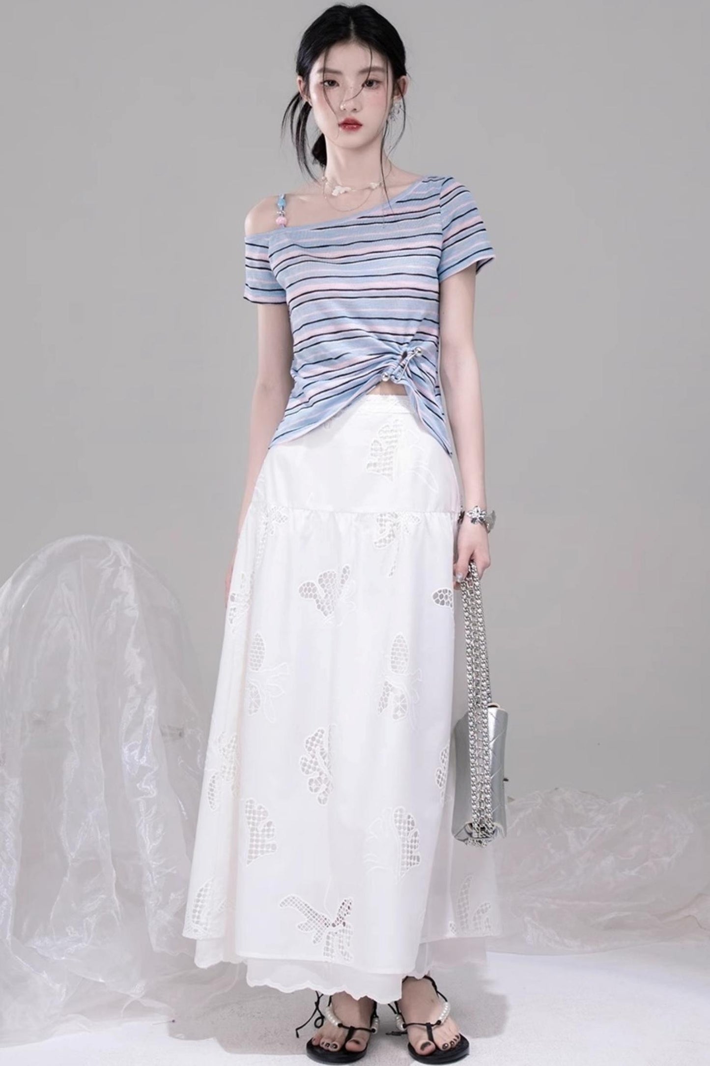 Twisted Stripe Raglan Tee