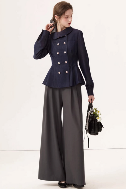 Vintage Faux Denim Blouse