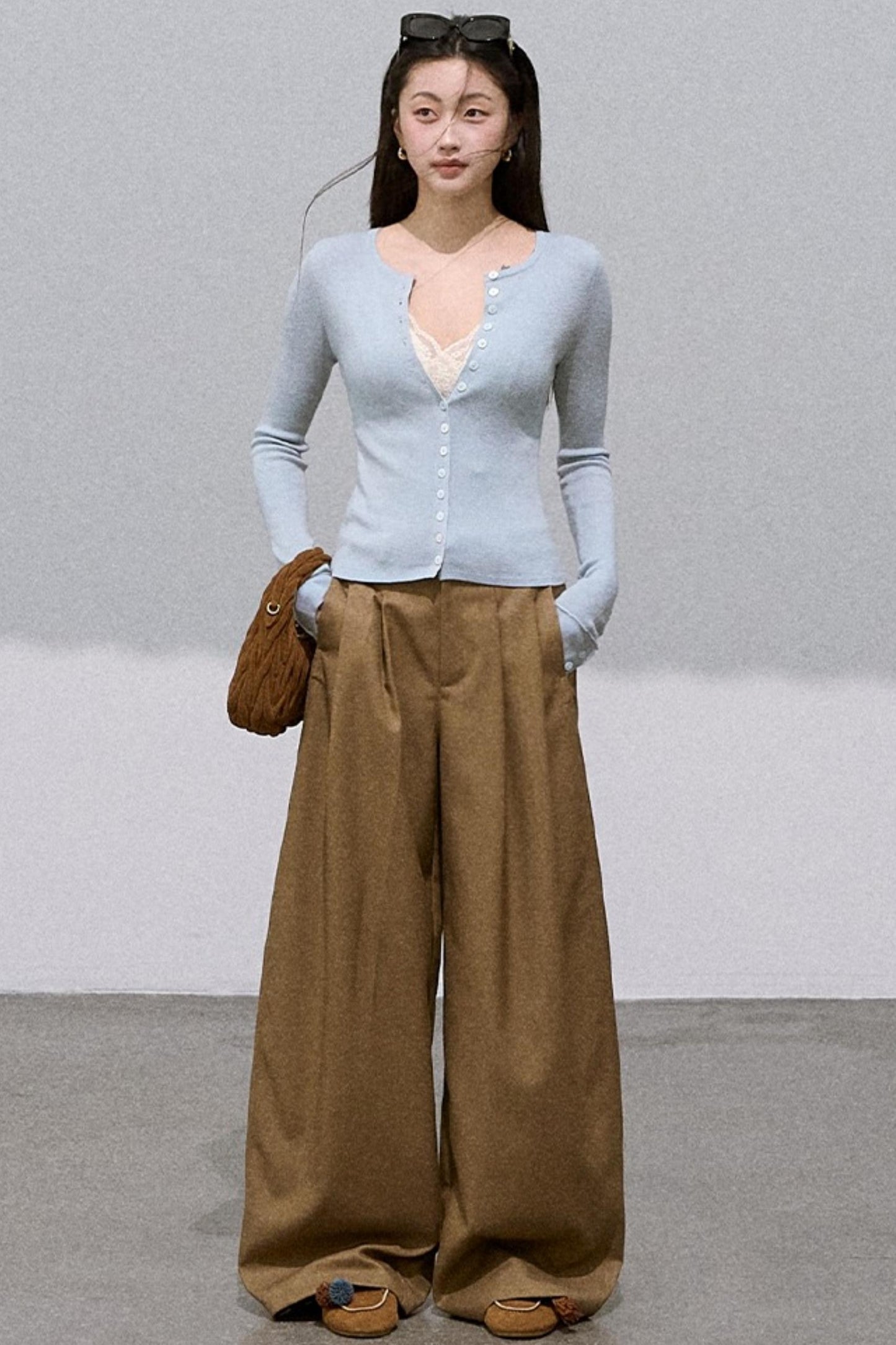 Lazy Lace Drape Suit Pants