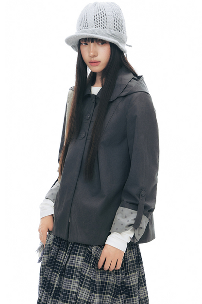 Retro Hooded Windbreaker Jacket