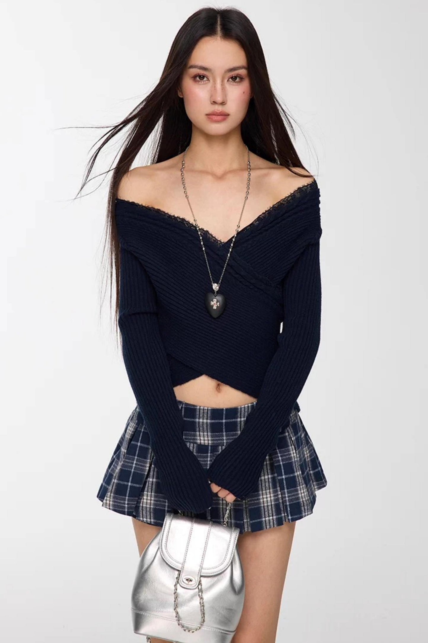 Lace Patchwork Cropped Sweater