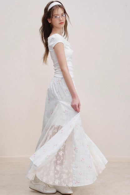 French Floral Lace Skirt