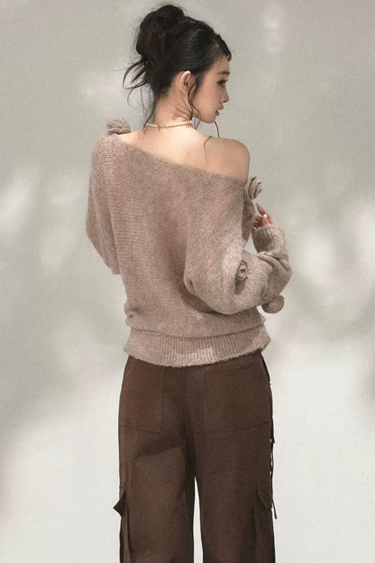 Asymmetrical Wool Mohair Knit Top
