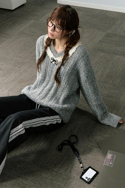 Chic V-Neck Knit Sweater