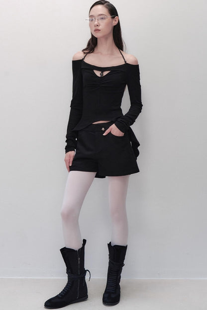 Yuan Shadow Pleated Shorts Skirt