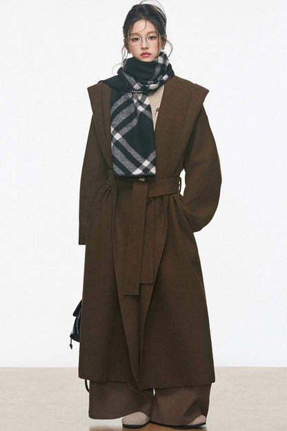 Woolen Wide-Leg Coat Set-Up