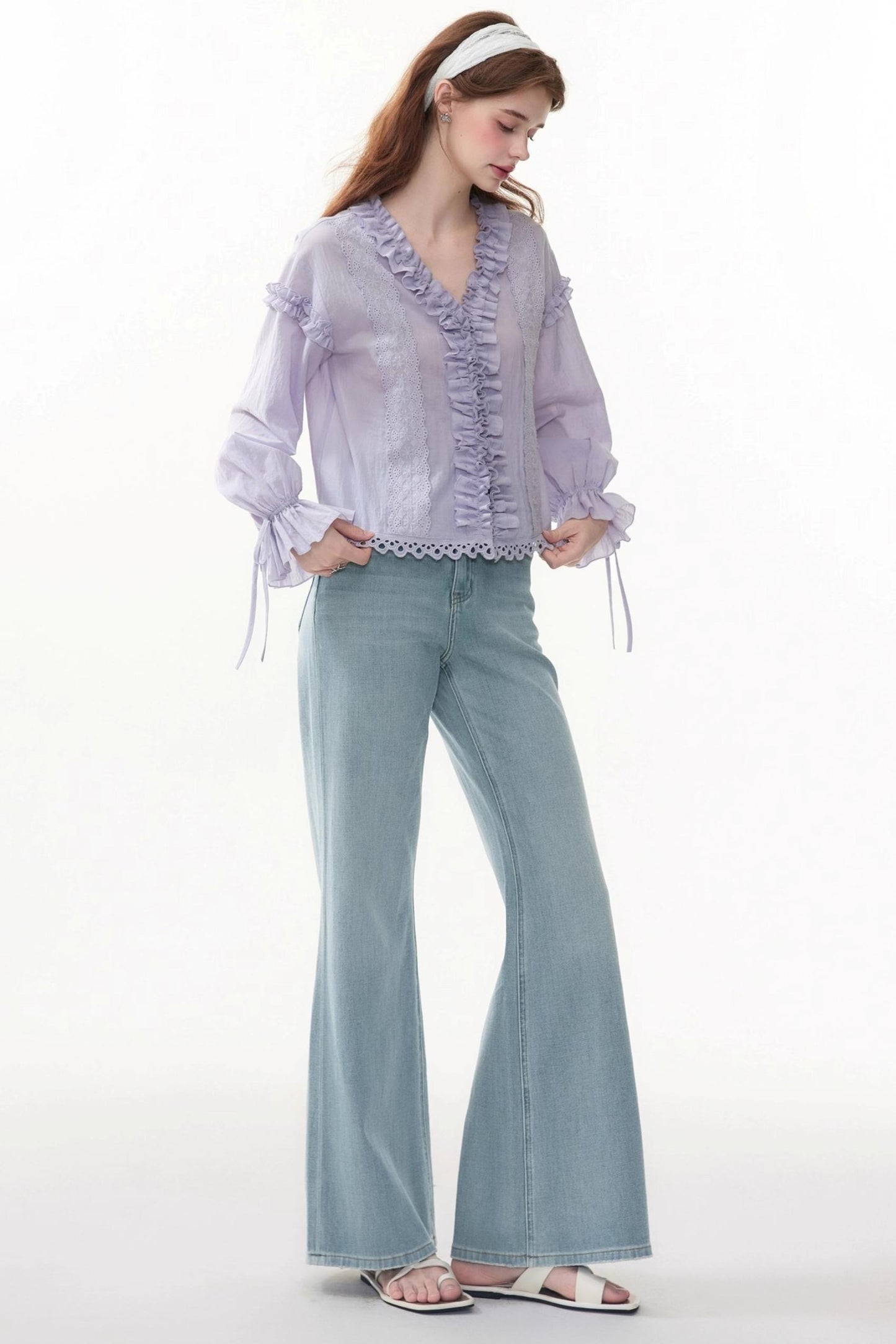 Chic Bubble Sleeve Shirt & Skirt Set-Up