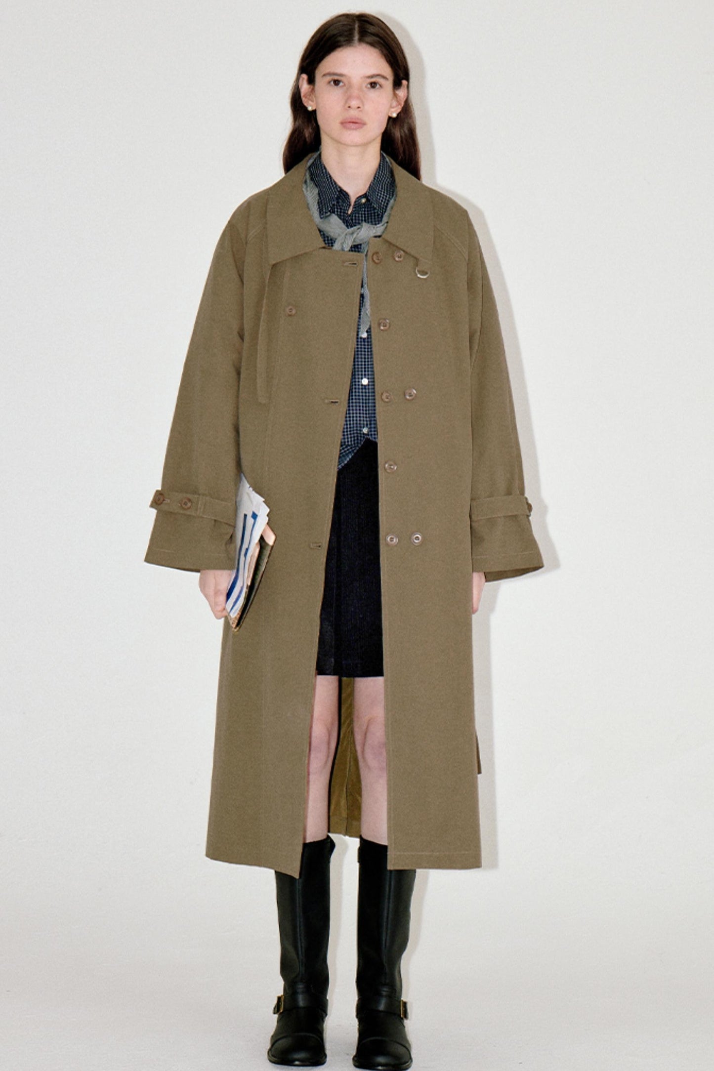 Silhouette Double-Breasted Trench Coat