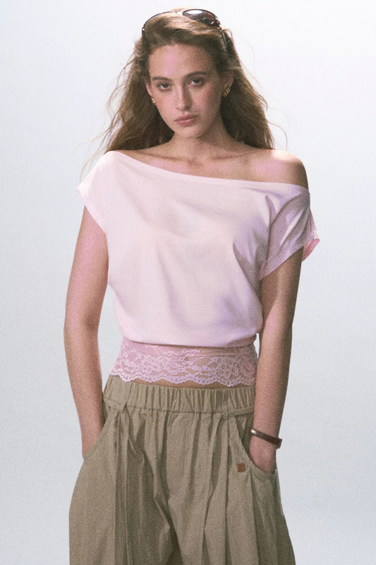 Asymmetrical Lace Knit Top