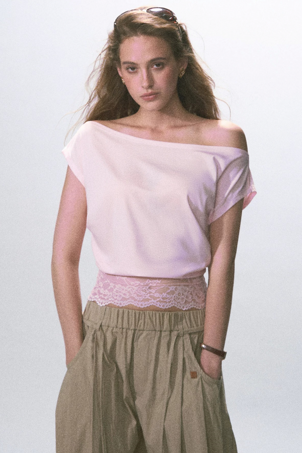 Asymmetrical Lace Knit Top