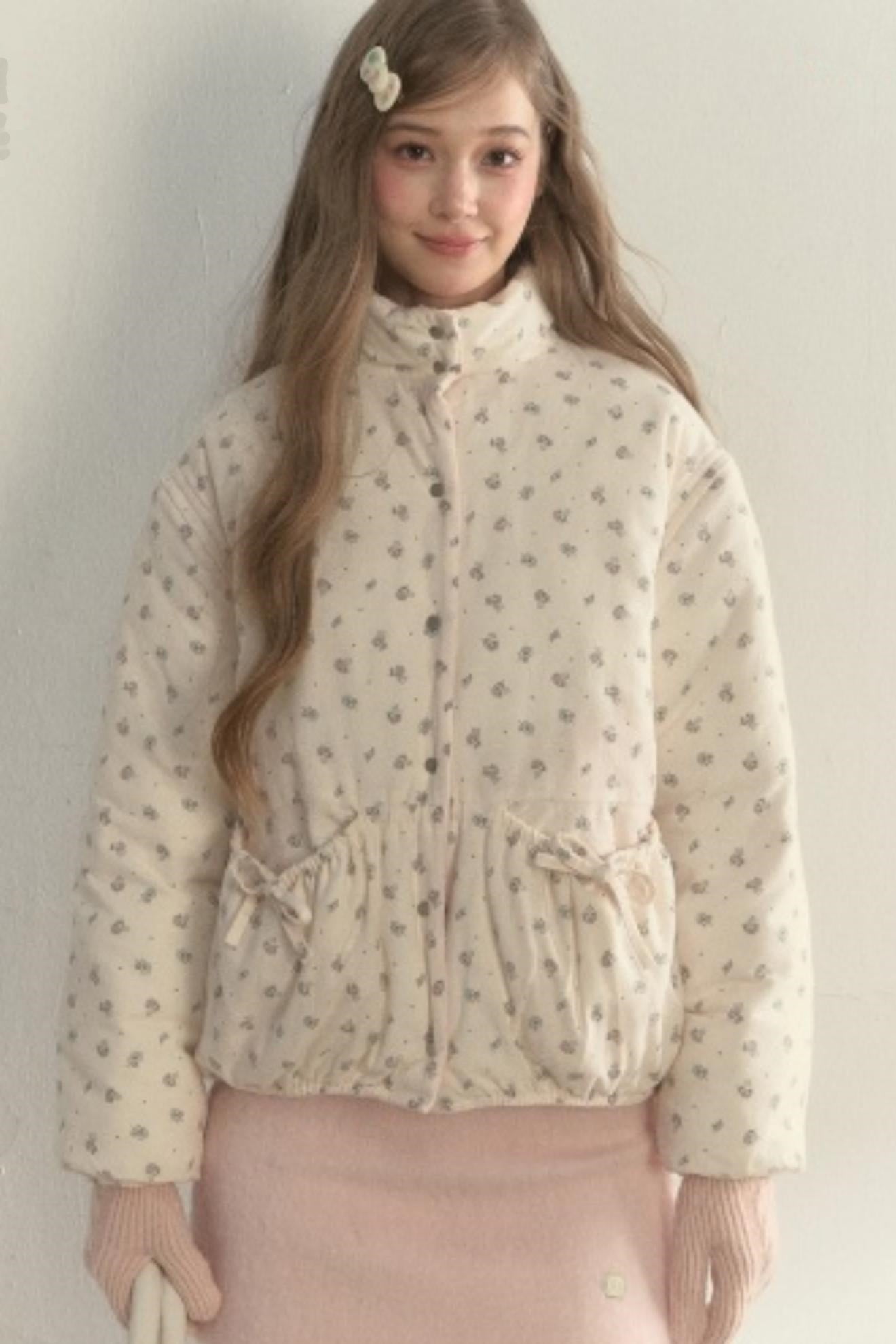 Corduroy Floral Reversible Jacket Set-Up