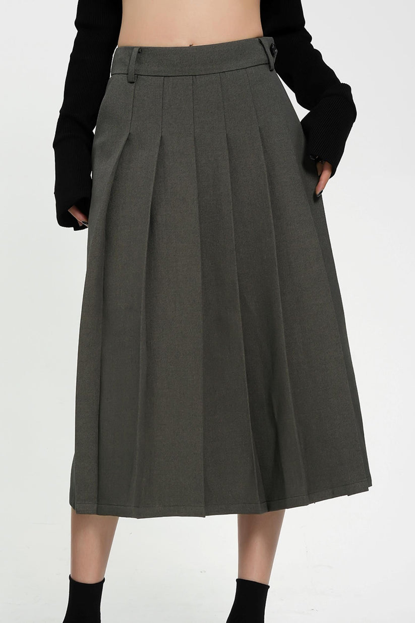 Textured High Waist A-Line Skirt