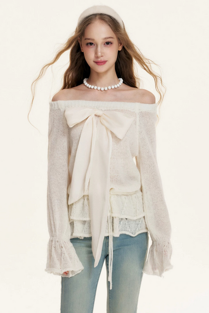 Multi-Wear Bow Knit Sweater