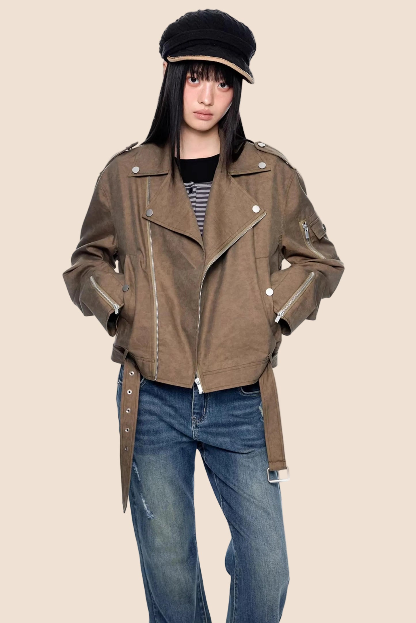 Deconstructed Zipper Retro Jacket