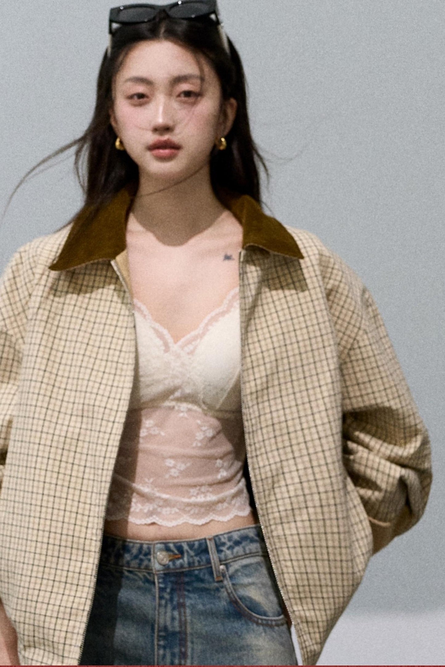 Cotton Corduroy Reversible Plaid Jacket