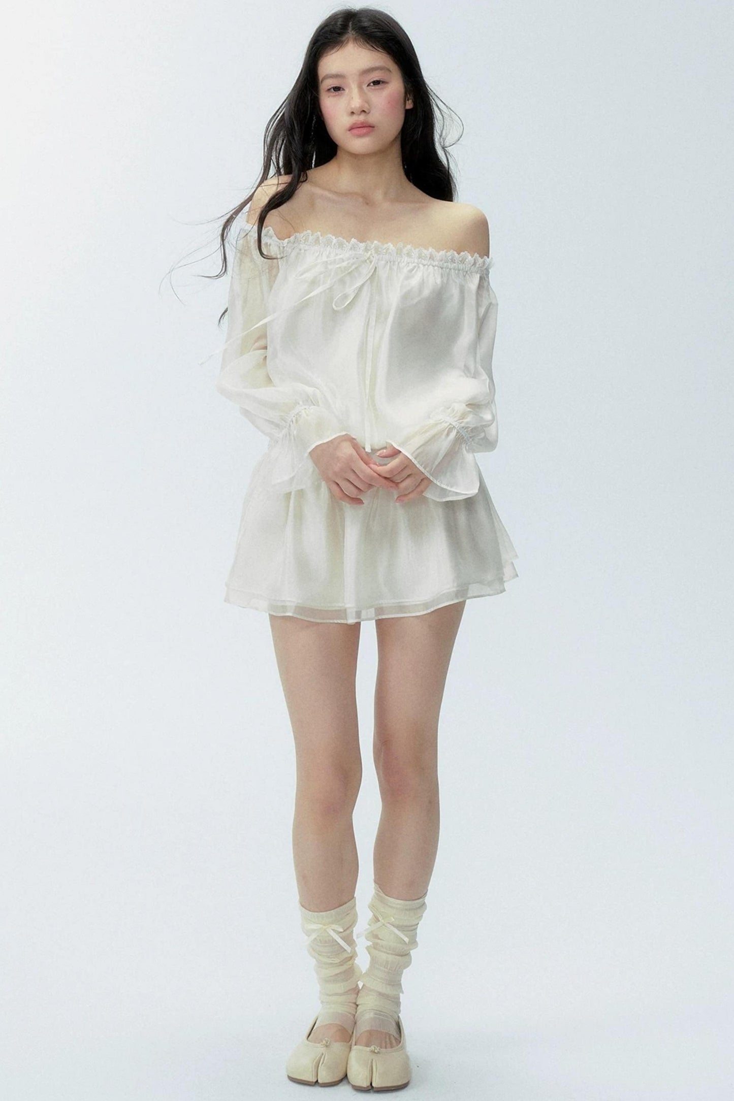Gauze One-Shoulder Dress