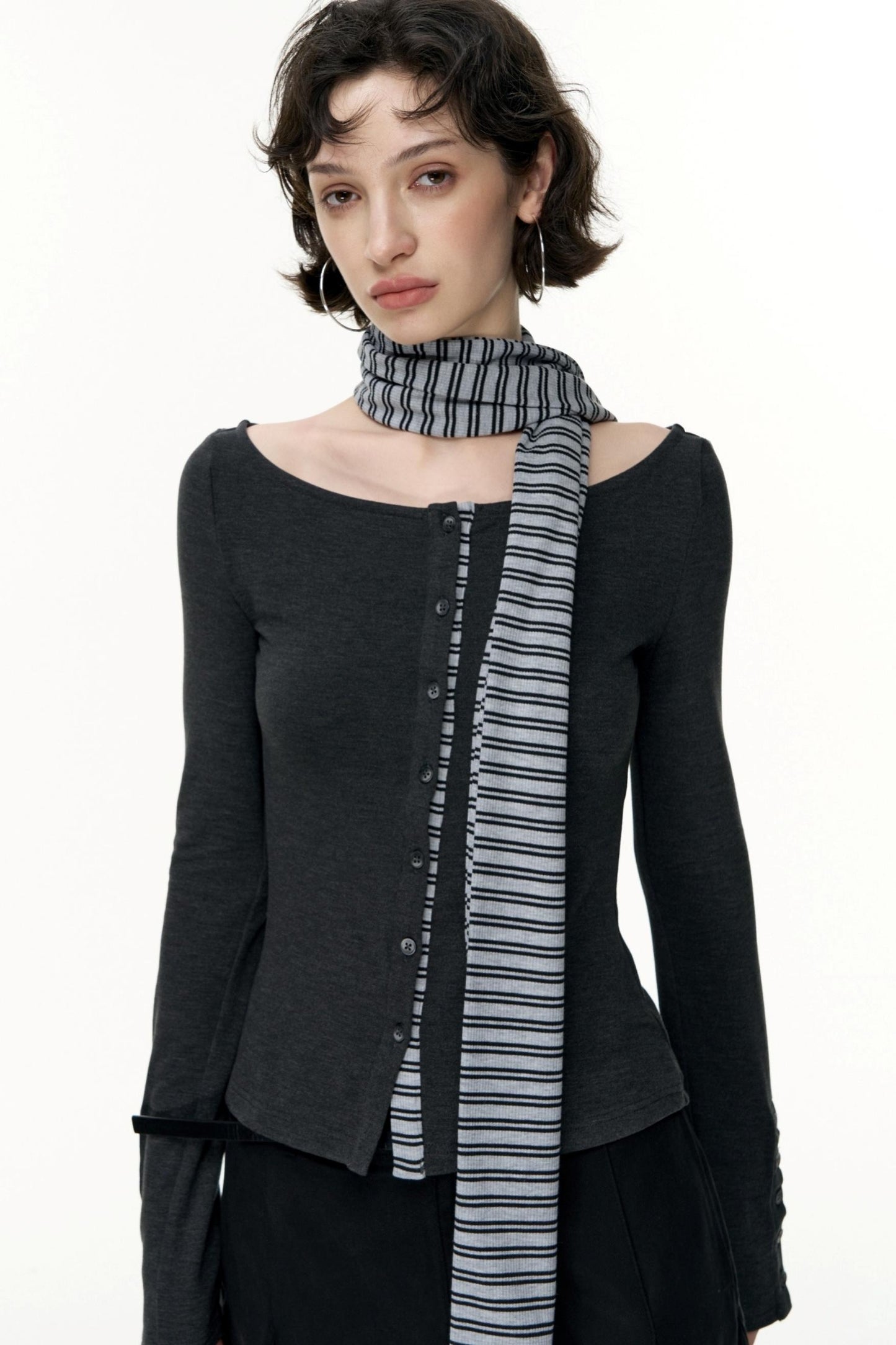 Off-the-Shoulder Striped Tops