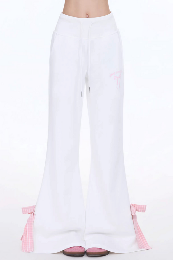 Retro Bowknot Flared Pants