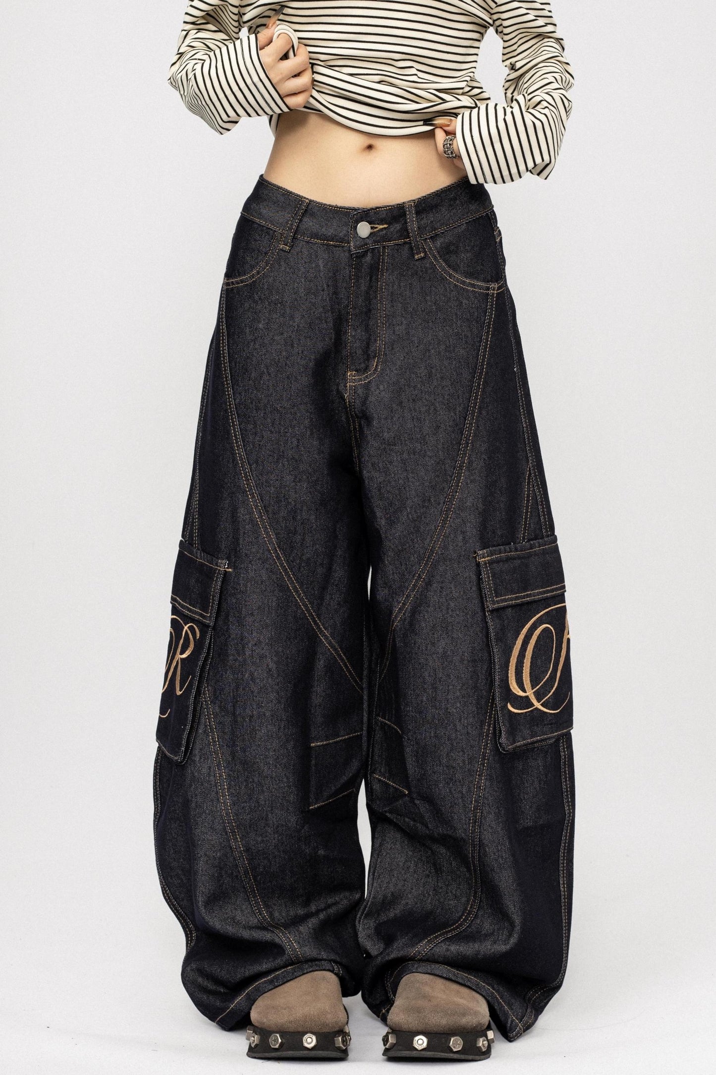 Autumn Winter Wide-leg Scimitar Pants