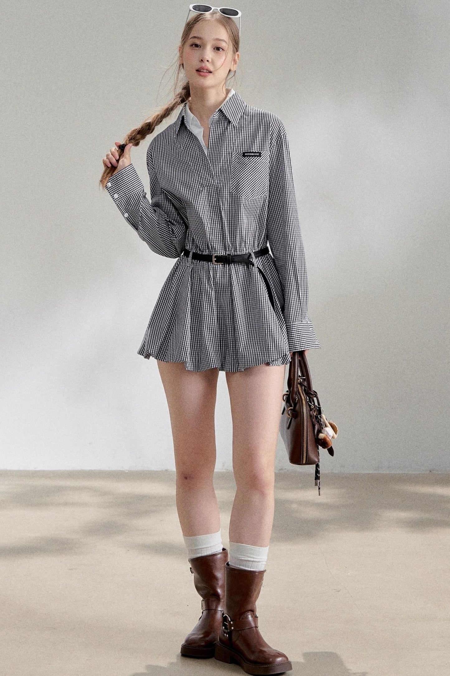 Sweater Shawl Plaid Shirt Dress