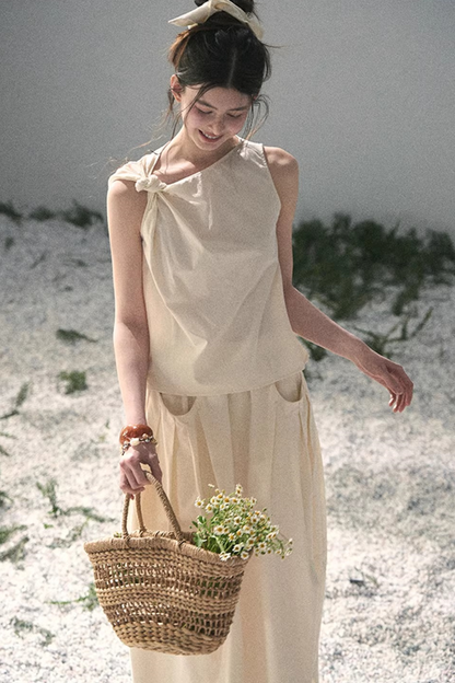 White Pleated Summer Set-Up