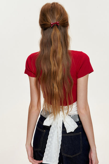 Slim-Fit Knitted Short-Sleeved T-Shirt