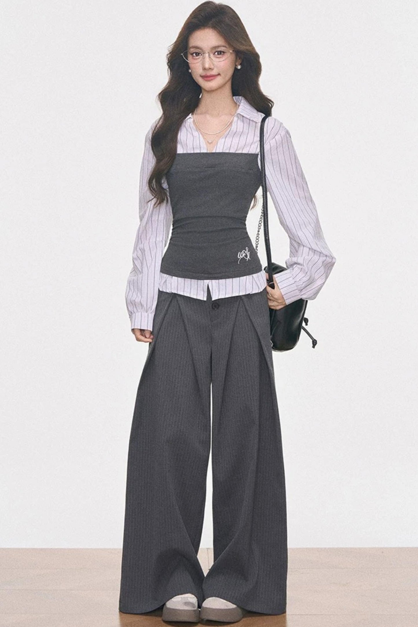 Knitted Patchwork Striped Set-Up