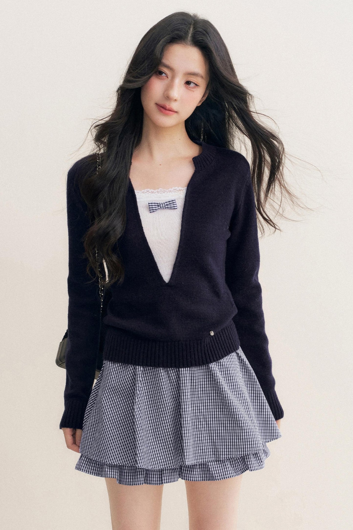 Elegance Bow Accent Skirt Set-Up