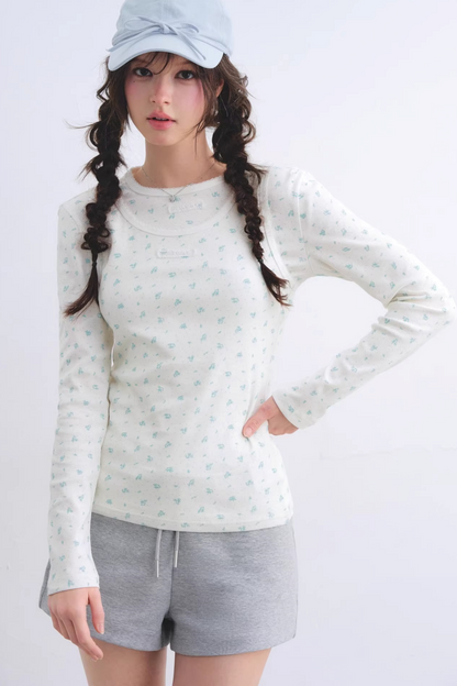 Floral Curved-Edge Vest Set