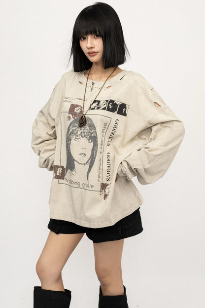 Lazy Retro Long Sleeve Top