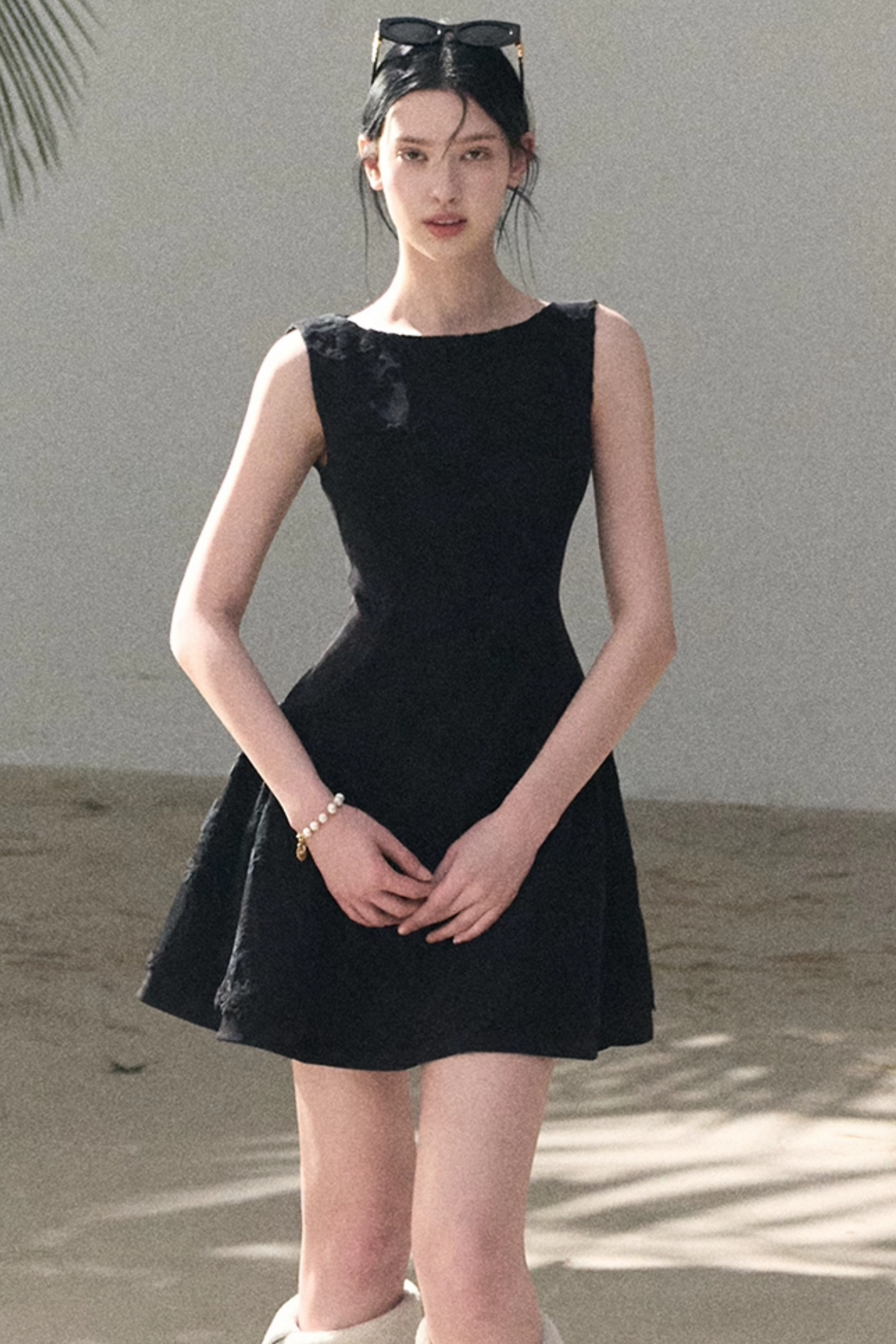 Wool Blend Embossed Floral Dress