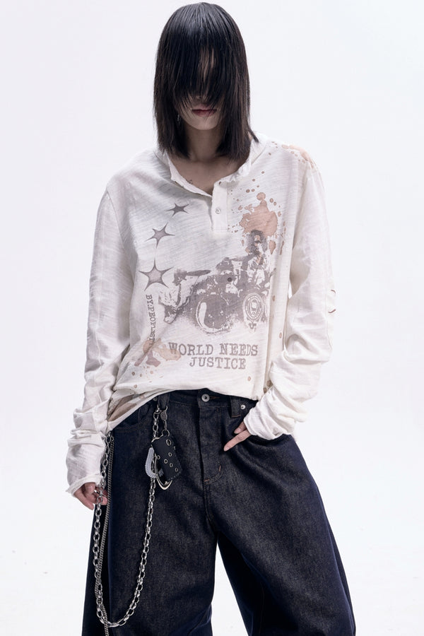 Vintage White Long Sleeve Tee