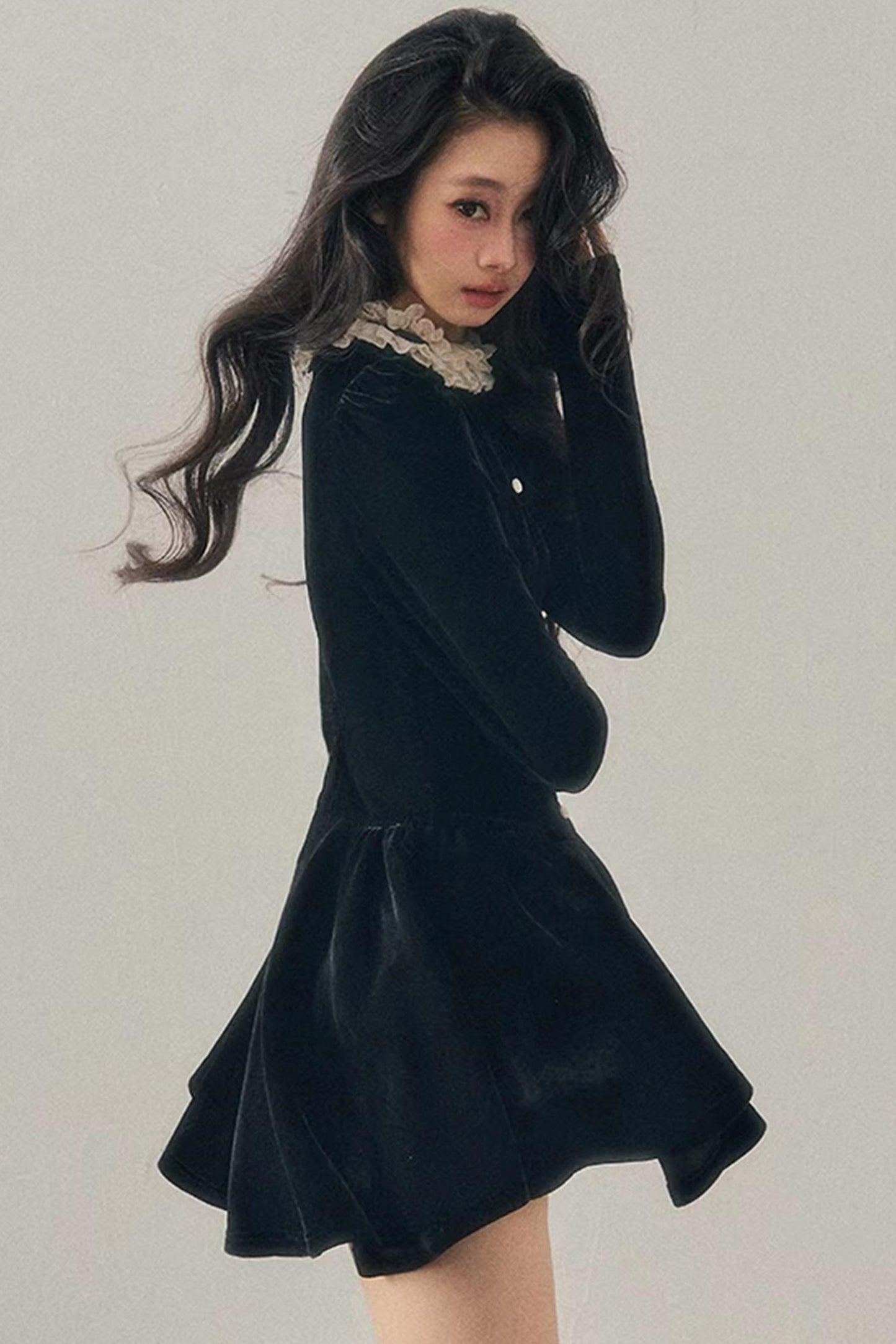 Ruffled Lace Winter Dress