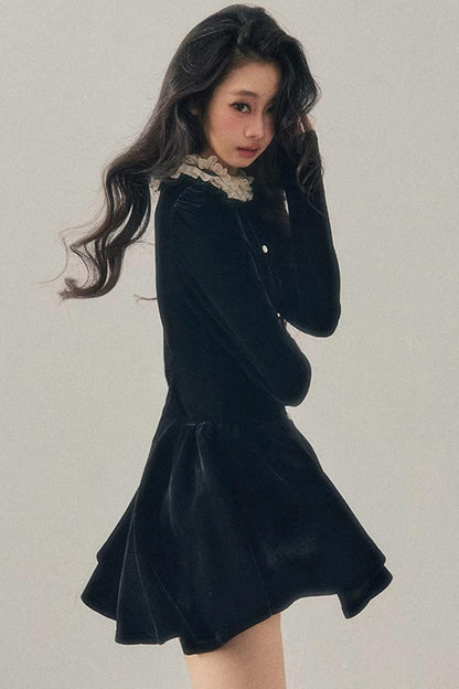 Ruffled Lace Winter Dress