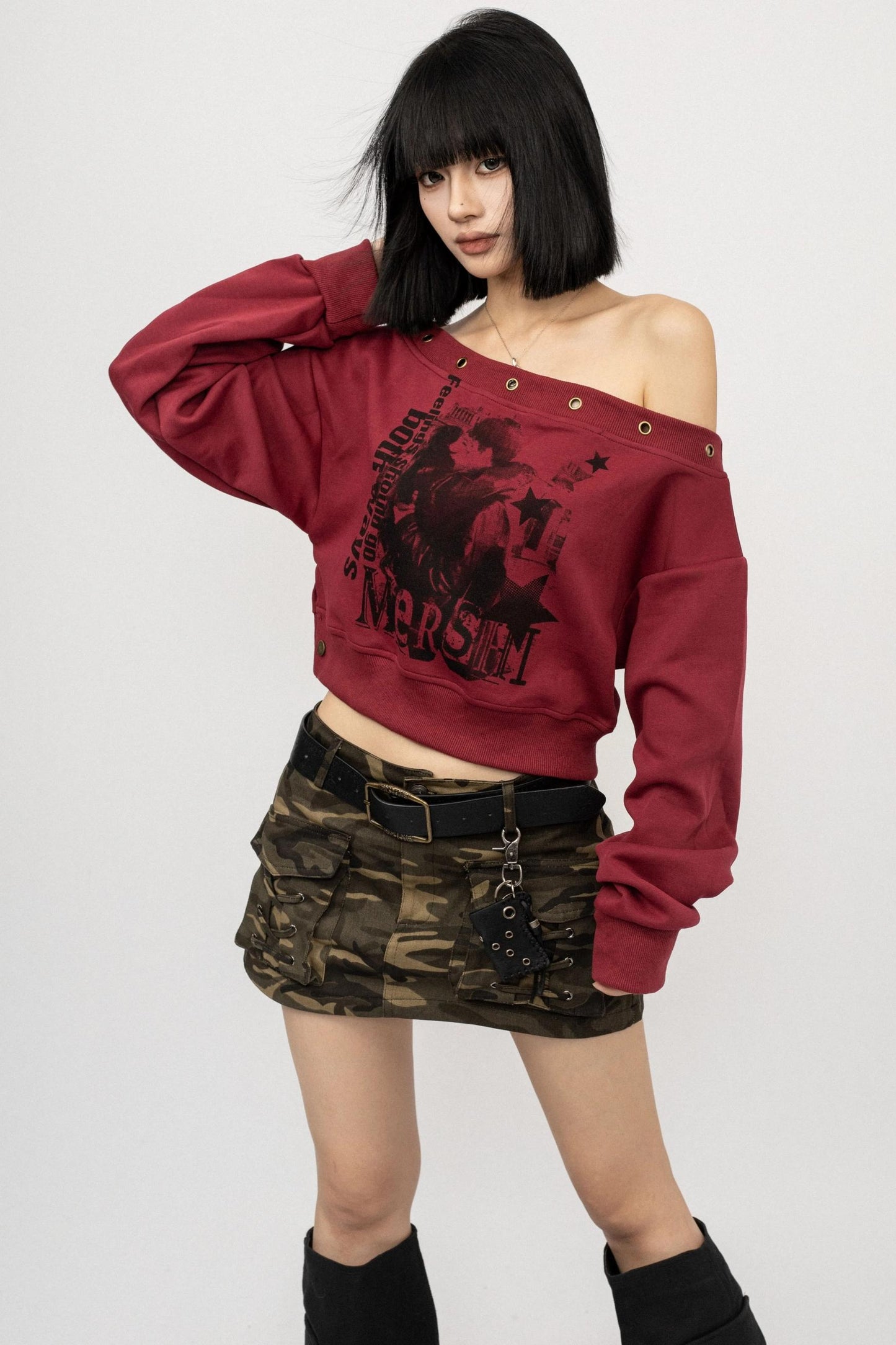 American Monogram One-Shoulder Top