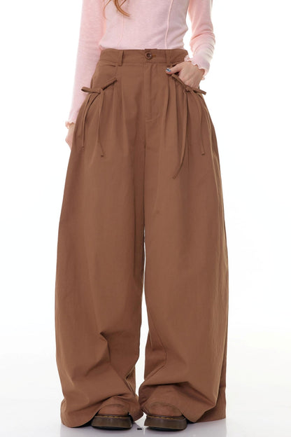 Autumn High-Waisted Slimming Brown Trousers