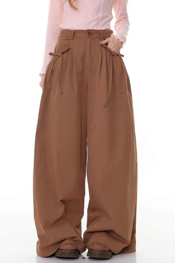 Autumn High-Waisted Slimming Brown Trousers
