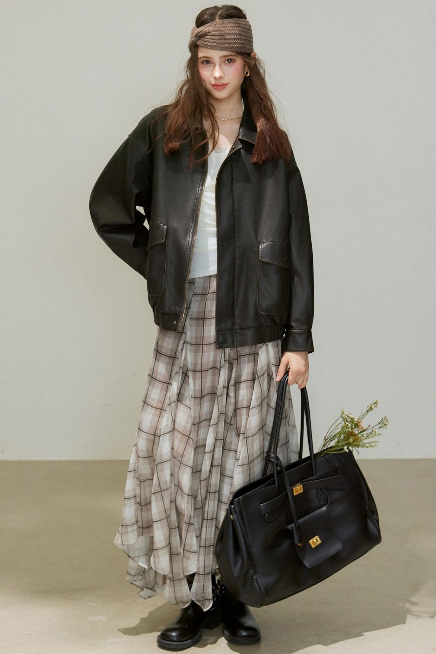 Back Brown Leather Jacket