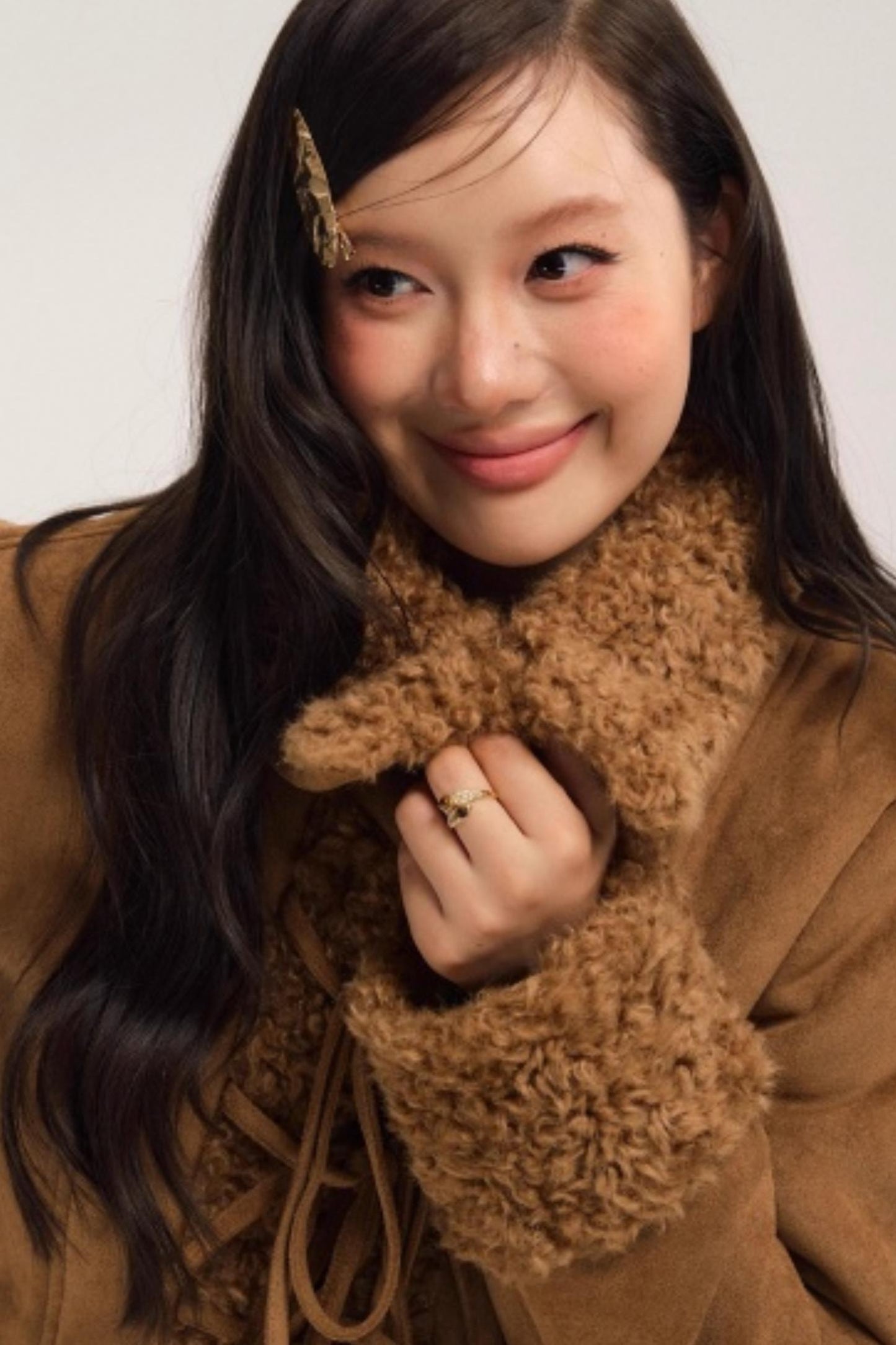 Fur-Lined Suede Winter Coat