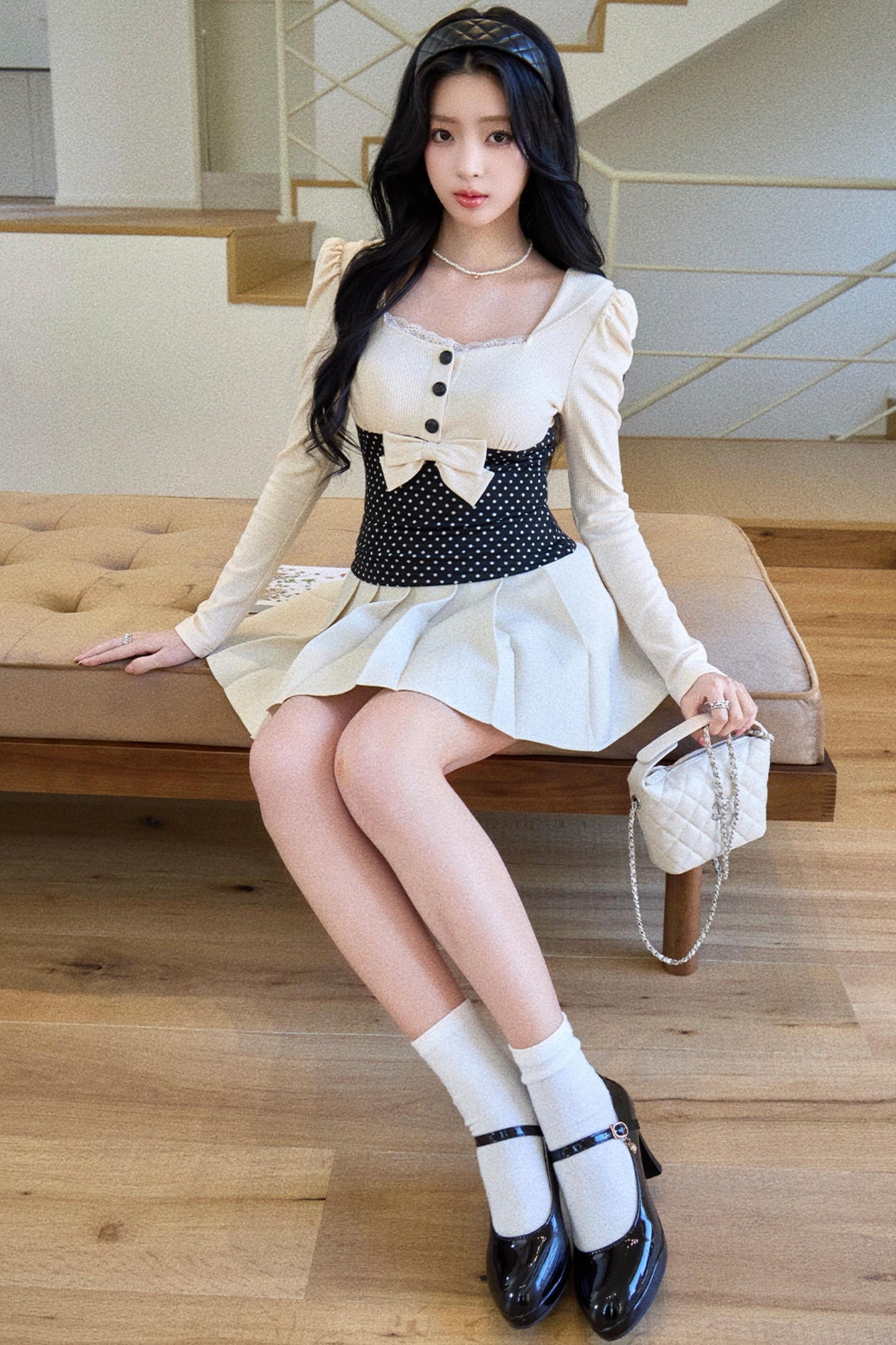 Polka Dot Bow Skirt Set-Up